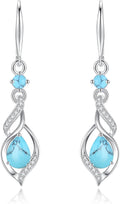 FANCIME Gift for Women Birthstone Dangle Earrings for Her Teardrop Birthstone Earrings S925 Sterling Silver infinity Love Birthday Gifts for Mom Women