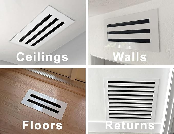 BUILDMART - 24x8 White Modern AC Vent Cover - Decorative Air Vent - Standard - Image 5