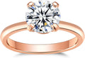 IMOLOVE Solitaire Moissanite Engagement Ring, 1CT D Color VVS1 Clarity, 925 Sterling Silver with 18K White Gold Plated, Ideal Gift for Women