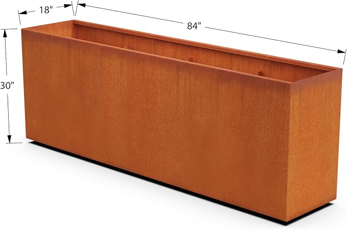 Corten Steel Planter Rectangle Outdoor Metal Garden Box Heavy Duty | Made in - Image 5