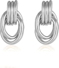 Gold/Silver Statement Geometric Earrings for Women Chunky Gold Knot Link Drop Dangle Earrings Trendy Jewelry Gift