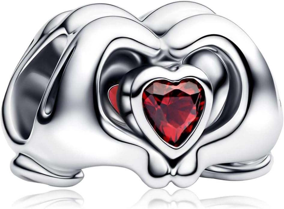 Cute Fashion Heart Charms,S925 Sterling Silver Charm,Bead for Bracelets and Necklaces,For Women Jewelry Present