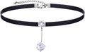 Yonhon Black Choker Necklace for Women,Gold/Siver Tone Choker Necklace with Elegant Pendantant