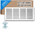 Fits 20x8 Duct Opening | Steel Return Air Grille by Handua | Vent Cover Grill by Handua