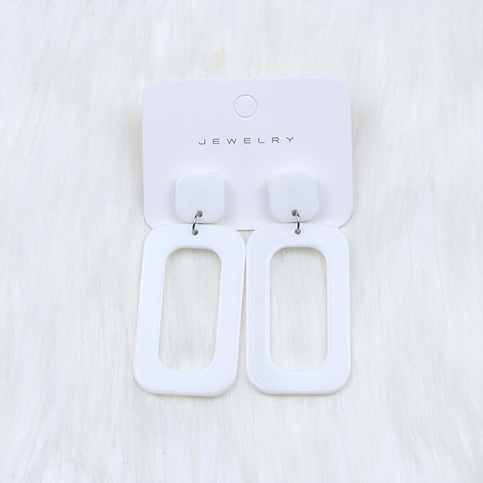 70s Earrings Retro White Acrylic Hoop Earrings 70s Accessories for Women 70s Jewelry Disco Outfits for Women