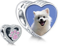 Annmors Personalized Photo Charm for Bracelet Necklaces,925 Sterling Silver Charm Love Heart Shaped Engraved Customize Picture Gift for Birthday Mother's Day Christmas,Bead Charms Jewelry for Women