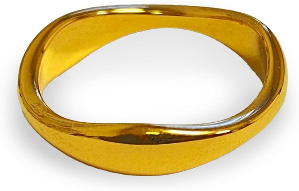 Elegant 18K Gold Plated Stainless Steel Ring – Fine Metal-Plated Jewelry with Durable, Scratch-Resistant Design for Daily Wear & Special Occasions