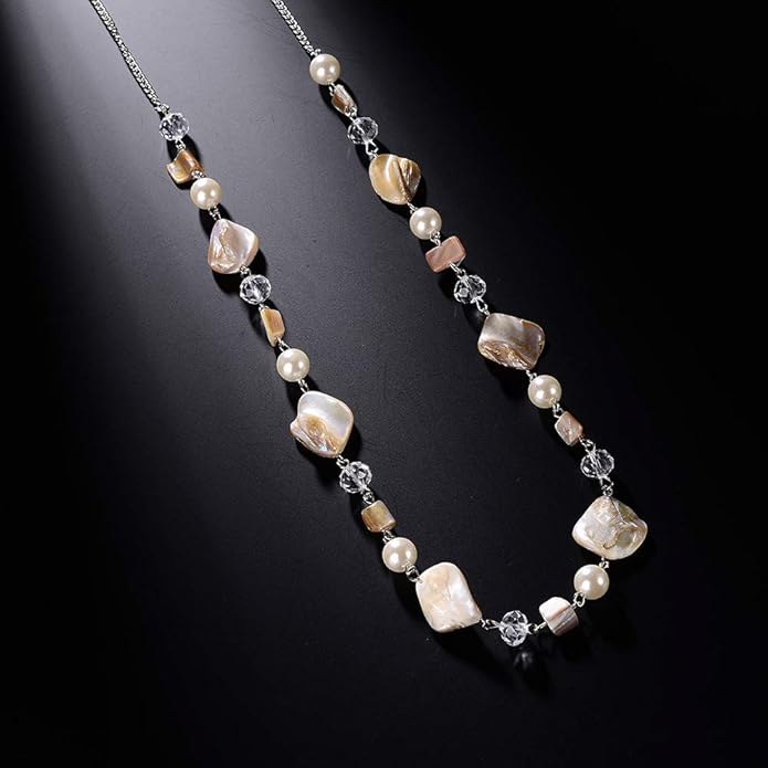 PEARL&CLUB Long Beaded Necklaces For Women - Sweater Chain Fashion Jewelry Necklace Gifts For Women