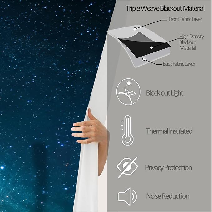 Galaxy Forest Curtains, Forest Silhouette Blackout Curtains 96 Inches Long - Image 5