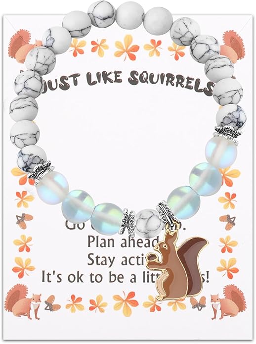 FUSTMW Squirrel Gifts Squirrel Bracelets Gifts for Squirrel Lovers Jewelry Cute Animal Lover Gifts Squirrel Inspired Gifts
