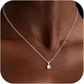 Valentines Day Gifts for Women Her - Dainty Necklaces for Women Cute Station Choker Simulated Diamond Necklace Simple Layering CZ Necklace Trendy Jewelry Gifts