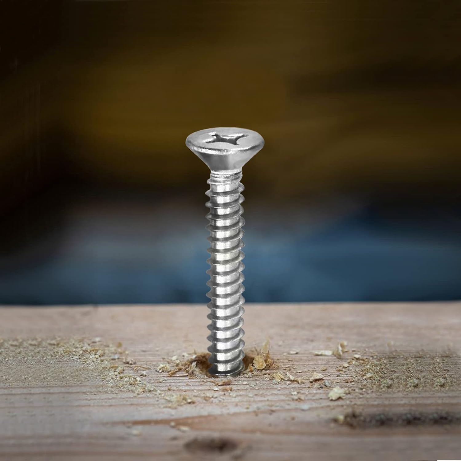 #14 x 1 Wood Screw 100Pcs 18-8 (304) Stainless Steel Screws Flat Head Phillips Fast Self Tapping Drywall Screws by SG TZH