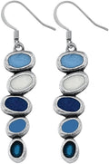 Danforth Tango/Glacier Earrings – Handcast Pewter 1 5/16" Earrings – Surgical Steel French Wires – Made In USA