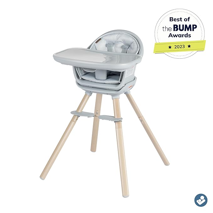 Maxi-Cosi Moa 8-in-1 High Chairs for Babies and Toddlers, Machine Washable Infant High Chair, Compact, Convertible High Chair Lightweight Design, Classic Slate