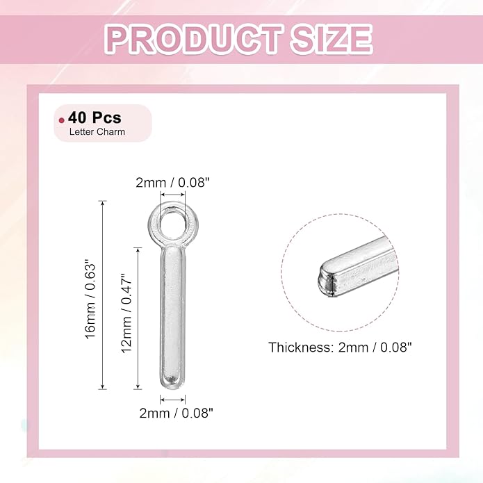 uxcell Letter Charm, Alloy Letter Initial Alphabet Charm for DIY Crafts Jewelry Making Bracelet Earrings Necklace