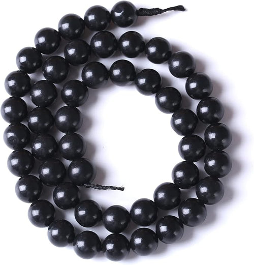120PCS 6MM Natural Stone Shungite Beads Crystal Loose Beads for Jewelry Making DIY Bracelet