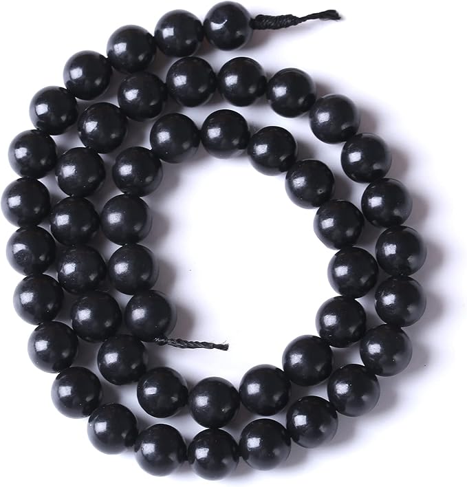 4MM 88PCS Natural Stone Shungite Beads Crystal Loose Beads for Jewelry Making DIY Bracelet