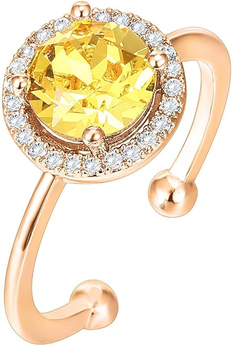 PAVOI 14K Gold Plated Crystal Birthstone Rings | Rings For Women