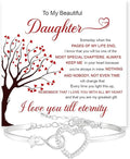 Daughter Infinity Heart Bracelet, Daughter Jewelry Gift From Mom or Dad with Message Card and Box Meaning