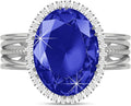 Linawe Birthstone Chunky Adjustable Rings for Women, Gold/Silver/Rose Gold Statement Rings, Imitation Diamond Fake Gemstone Crystal Cocktail Ring, Cubic Zirconia Costume Jewelry