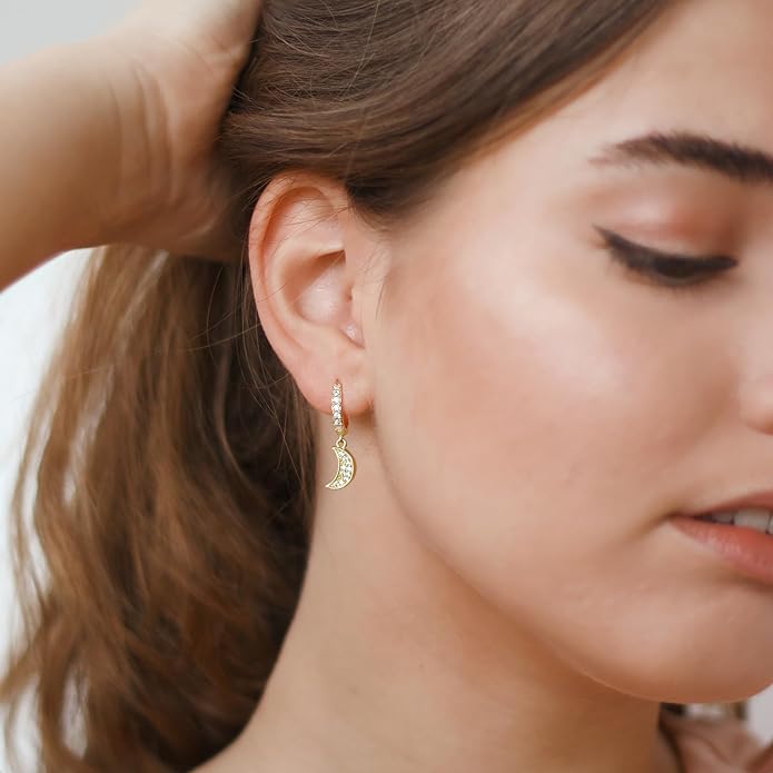 14K Gold Earring Cross Waterdrop Butterfly Heart Knot Earrings for Women Gold Silver Cross Leverback Drop Gold Silver Teardrop Hoop Dangle Earring White Gold Dangle Drop Earring