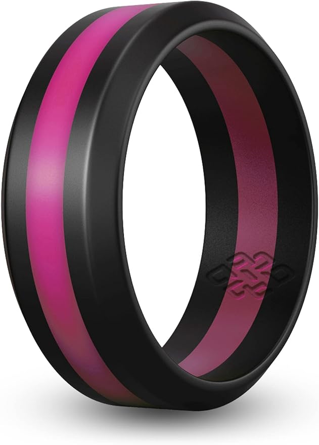 Knot Theory Striped Silicone Ring for Men and Women – Black, Grey, Red, Blue, Orange, Yellow, Purple