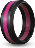 Knot Theory Striped Silicone Ring for Men and Women – Black, Grey, Red, Blue, Orange, Yellow, Purple