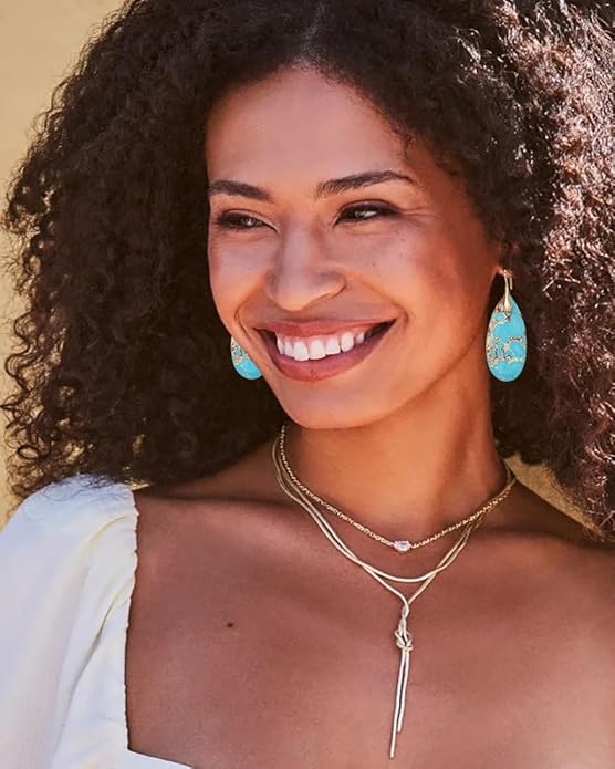 Natural Stone Earrings Waterdrop Stone Dangle Earrings for Women