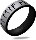 Knot Theory Viking Silicone Ring - Yours Always in Rune Characters Breathable Comfort Fit - Valentine's Engagement Mens Wedding Band