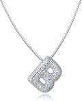SKQIR Diamond Initial Letter Necklace for Women Bubble Gold Plated Puffy Balloon Alphabet Crystal Zircon Pendant Name Necklace Dainty Charms Trendy Jewelry Gift for Women