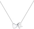 JKK Valentines Day Gifts for Her, 925 Sterling Silver Letter A-Z Heart Necklace Silver Jewelry Trendy Stuff Birthday Valentine's Day Gifts for Women Mom Her