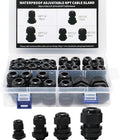 MAKERELE 38pcs NPT Cable Glands Kit Waterproof Strain Relief Connector | Black by MAKERELE