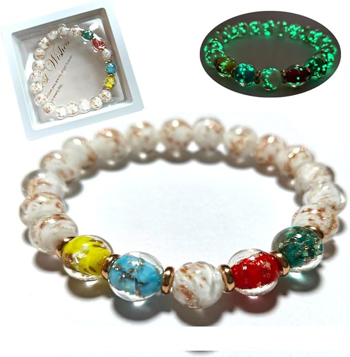 Handmade Glow-in-the-Dark Beaded Bracelet, Luminous Wrist Accessory, Fashion Bracelet for Women, Ideal Gift for Night Events, Parties & Birthdays