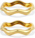 2Pcs Bangle Bracelets for Women Gold Arm Cuff 14k Gold Plated Chunky Gold Bangle Set Hinged Cuff Bracelets Trendy Arm Cuff Jewelry for Women