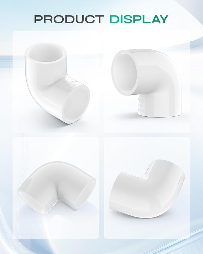 4 Inch PVC Fittings 90 Degree Elbow, Furniture Build Grade SCH40 White PVC Pipe - Image 9