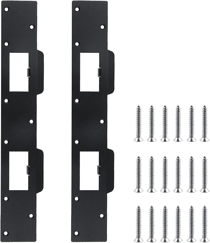 2pcs Door Strike Plate Stainless Steel Double Hole Door Handle Lock Backplate by Mewutal