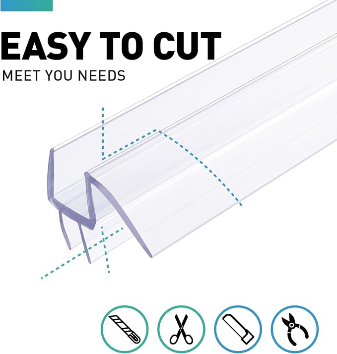 Shower Door Bottom Seal, Frameless Glass Door Seal Strip, Stop Shower Leaks and - Image 7