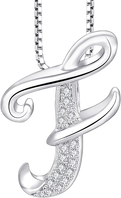 STARCHENIE Initial Necklace for Women 925 Sterling Silver Letter A-Z Pendant 26 Alphabet Jewelry