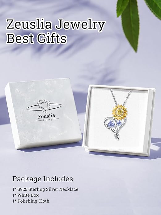 Valentine's Day Gifts for Wife 925 Sterling Silver Double Birthstone Pendant Necklaces I Love You for Always and Forever Necklace Anniversary Birthday Gifts for Wife Girlfriend Mom Her