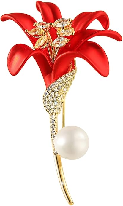 Red Rose Flower Brooches and Pins for Women Costume Jewelry Brooch Pins Broches Jewelry for Women Elegant Lady Pin
