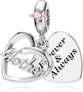 DALARAN Sister Mother Daughter Wife Charms for Bracelet Forever Always Love Charm for Birthday Christmas Sterling Silver Dangle Charm