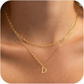 14K Gold Plated Initial Necklaces for Women Dainty Layered Letter Pendant Necklace Cute Choker Necklace Gift Trendy Stuff Personalized Jewelry Stack for Women Her