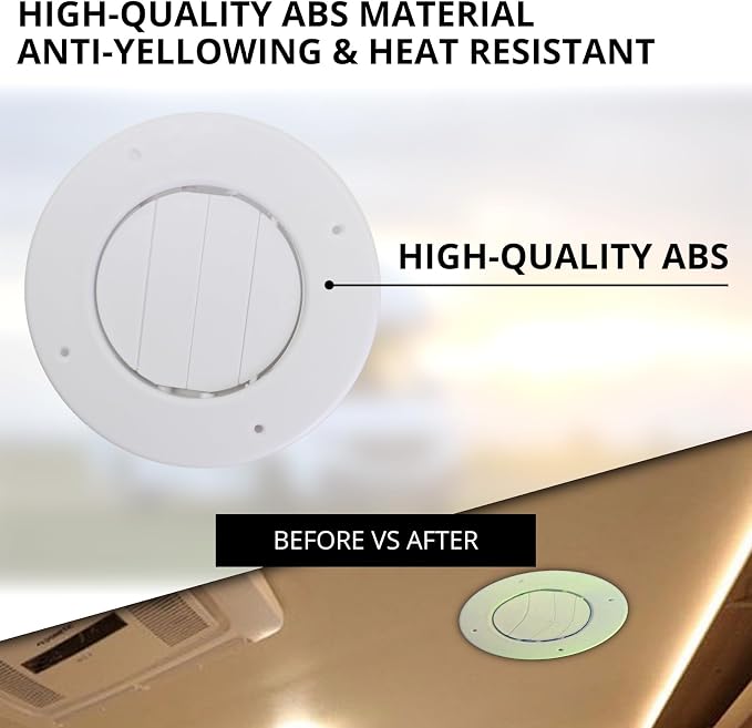 1-Pack 6.5" RV Ceiling Vent Cover Replacement, 6 Pack, Polar White - Image 4