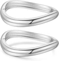 2pcs Gold Bangle Bracelets for Women, Trendy Hinged Cuff Open Wide Chunky Gold Bracelet Stack Arm Cuff Jewelry for Women
