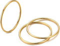 NOKMIT 1mm 14K Gold Filled Rings for Women Girls Thin Gold Ring Dainty Cute Stacking Stackable Thumb Pinky Band Non Tarnish Comfort Fit Size 4 to 11 1PC/2PCS/3PCS