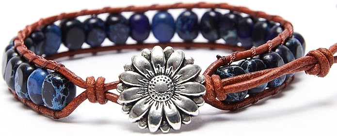 ZOSOJONA 7 Chakra Bracelet Bohemian Handmade Leather Wrap Healing Protection Natural Stone Yoga Beaded Bracelets Boho Friendship Jewelry