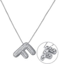 RWQIAN Letter Necklace for Women Bubble, Chunky Initial Alphabet A-Z Pendant Puffy Name Personalized Necklace Dainty Zircon CZ Fashion Jewelry Gifts for Girls Girlfriend