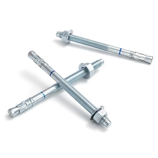 1/2" x 7" Concrete Anchors 1/2 inch Wedge Anchors Bolts Zinc Plated by HROMIGRY