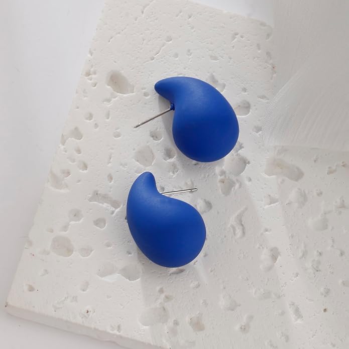 Chunky Acrylic Hoop Earrings, Lightweight Waterdrop Hoops Earrings, Hypoallergenic Trendy Jewelry for Women