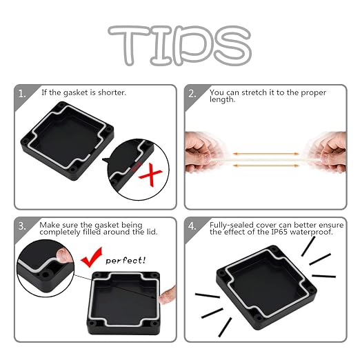 ABS Plastic Electrical Project Case Power Junction Box, Project Box Black - Image 6